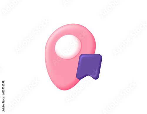 save favorite places. save or bookmark an address or location. map application or software. services and technology. symbols and icons. minimalistic 3d design. vector elements. white background