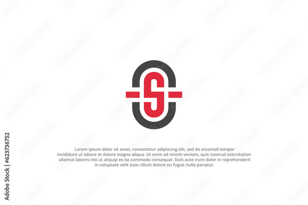 Obraz premium logo letter s monogram modern minimal