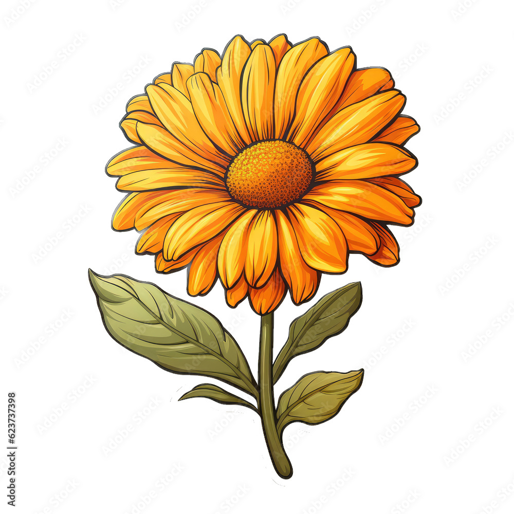 Calendula Leaf Illustration