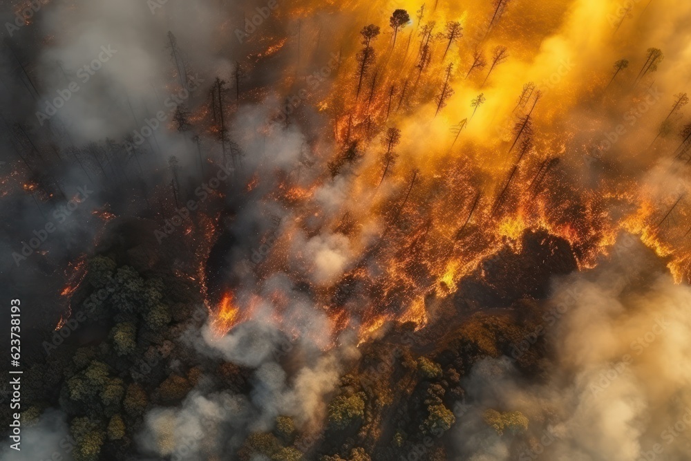 Devastating Forest Fire from Above