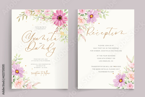 beautiful daisy watercolor floral in vintage style design