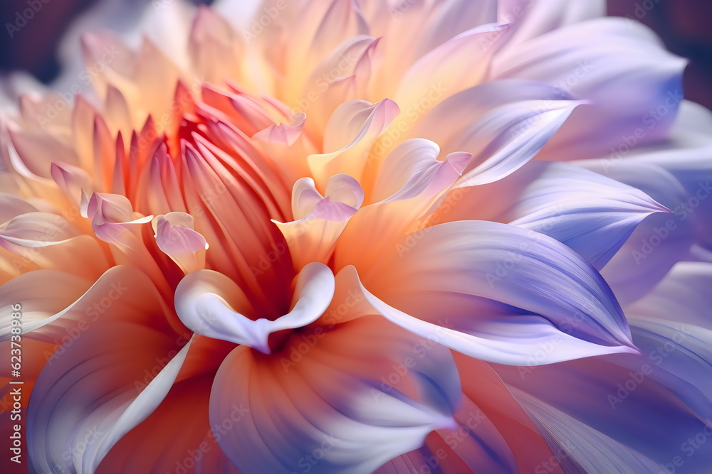 pink and blue dahlia chrysanthemum flower petals macro photo made with generative ai pink and blue dahlia chrysanthemum flower petals macro photo made with generative ai