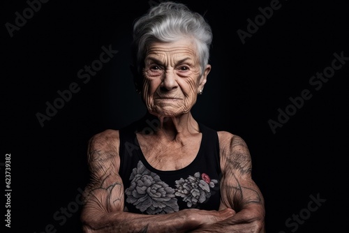 Muscular Elderly Woman Portrait: Strong and Beautiful © Alexander
