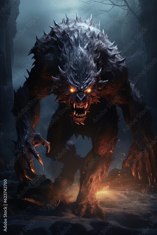 A savage werewolf attacks. Great for fantasy, DnD, RPG, TTRPG, horror and more. A savage werewolf attacks. Great for fantasy, DnD, RPG, TTRPG, horror and more.