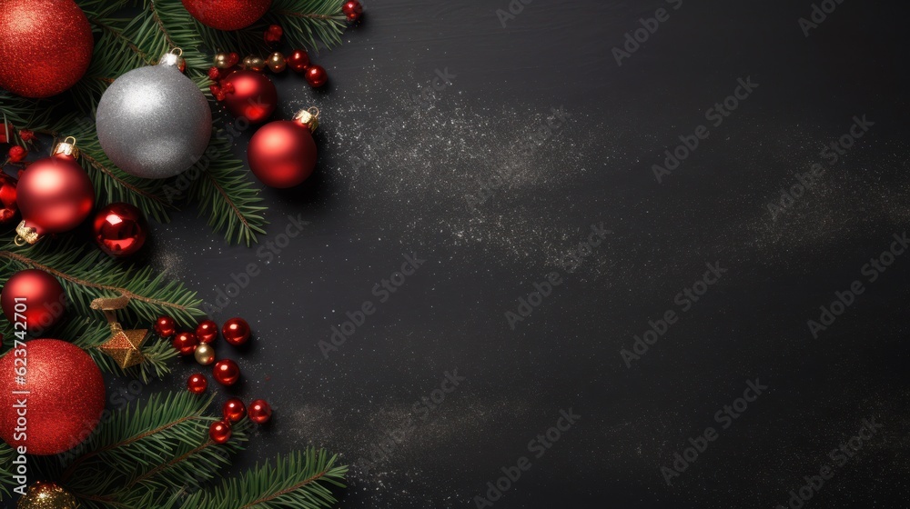 Christmas or New Year background. Christmas and new year holidays concept. Generative AI Christmas or New Year background. Christmas and new year holidays concept. Generative AI