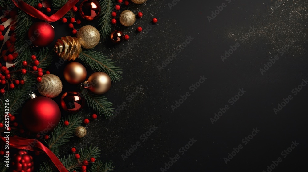 Christmas or New Year background. Christmas and new year holidays concept. Generative AI Christmas or New Year background. Christmas and new year holidays concept. Generative AI