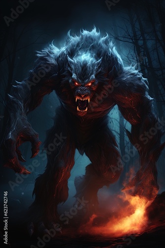 A savage werewolf attacks. Great for fantasy, DnD, RPG, TTRPG,  horror and more.  © ECrafts