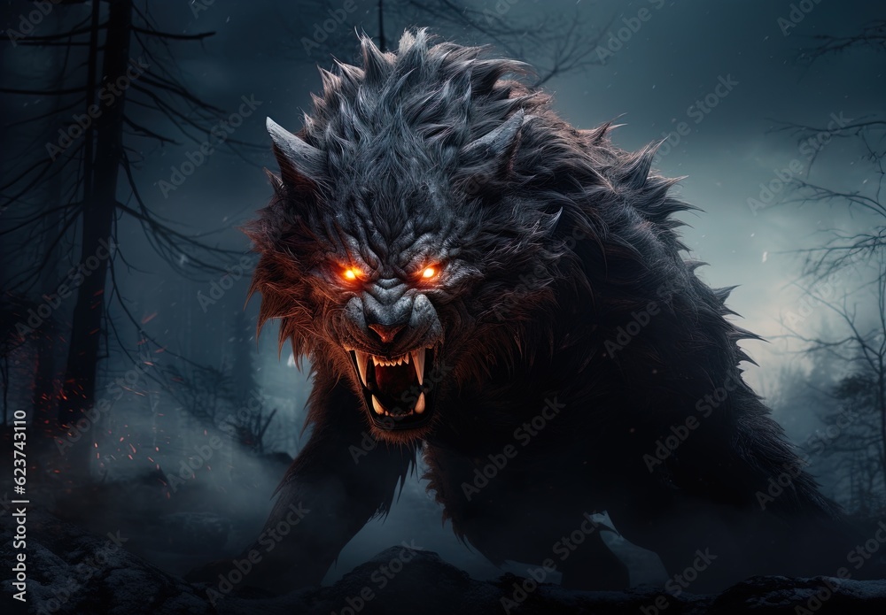 A savage werewolf attacks. Great for fantasy, DnD, RPG, TTRPG,  horror and more. 