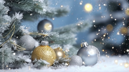 Christmas or New Year background. Christmas and new year holidays concept. Generative AI