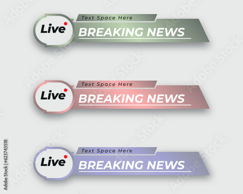 tv news bar. bars newspaper. social media bars. Television broadcast media title banner. title bar