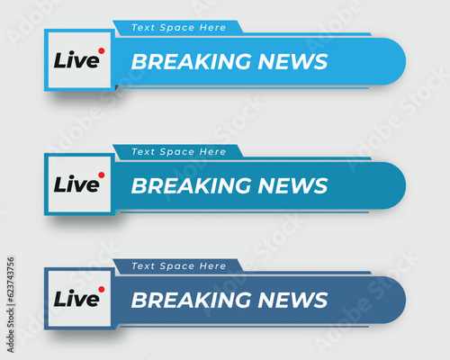 tv news bar. bars newspaper. social media bars. Television broadcast media title banner. title bar