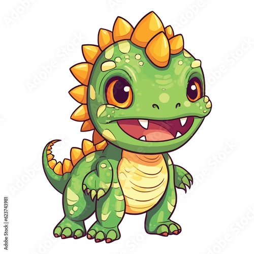 2d Cute Pachycephalosaurus Dinosaur photo