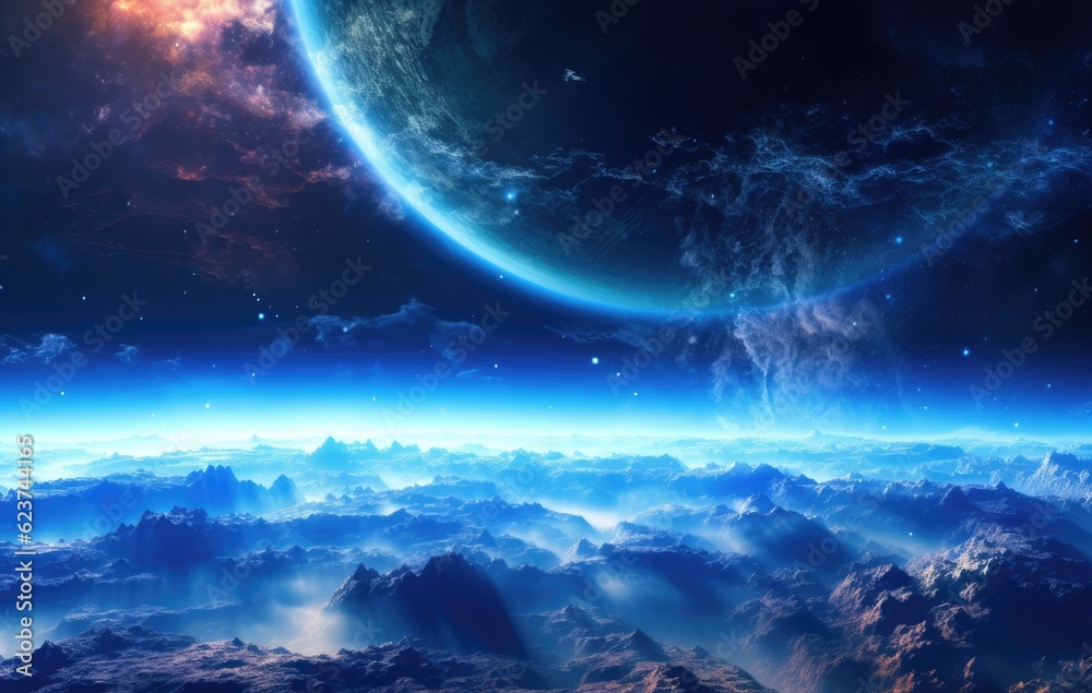 Earth and clouds in space