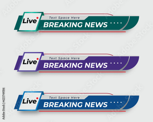 tv news bar. bars newspaper. social media bars. Television broadcast media title banner. title bar