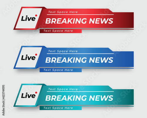 tv news bar. bars newspaper. social media bars. Television broadcast media title banner. title bar