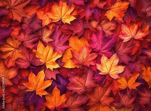 Maple leaf background. Generative Ai © Marharyta