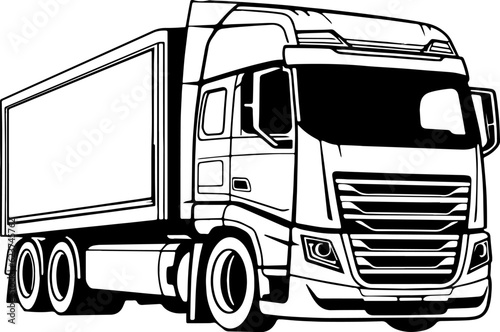 Black and white illustration of a truck.