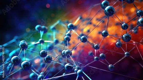 Molecular Net with Atoms And Connections, AI generated Image