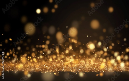 Abstract background with gold bokeh effect. christmas. sparkling magical dust particles. magic © MUS_GRAPHIC