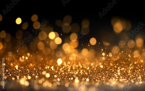 Abstract background with gold bokeh effect. christmas. sparkling magical dust particles. magic © MUS_GRAPHIC