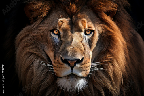 Predator mammal big black cat mane travel africa animal face nature mouth lion dark portrait © SHOTPRIME STUDIO