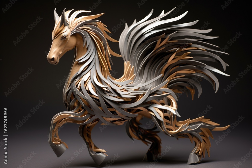Intricate origami structures created with metallic paper Intricate origami structures created with metallic paper