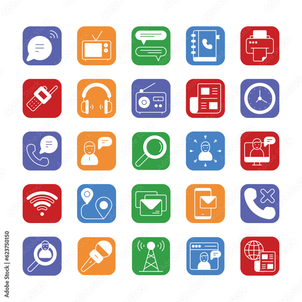 Communication related icon set Communication related icon set