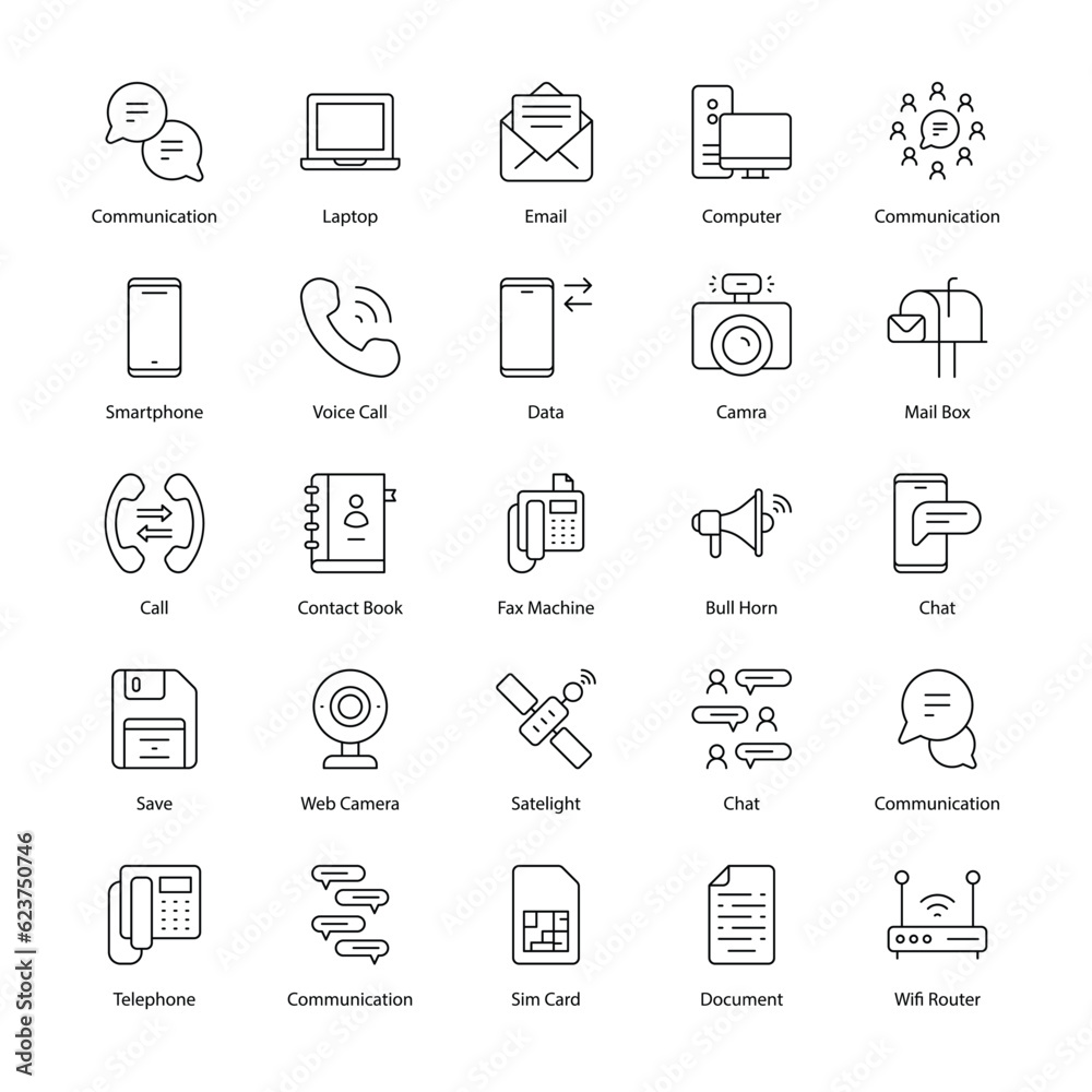 Communication related icon set Communication related icon set