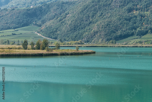 Blick über einen Teil des Kalterer Sees in Südtirol photo