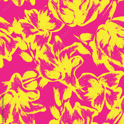 Colourful Abstract Floral Seamless Pattern Design