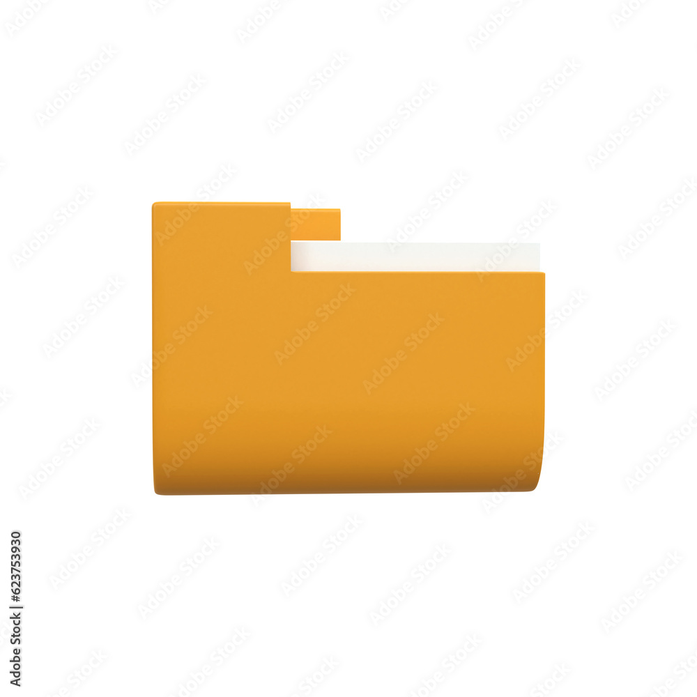 Document file with folder front view 3d rendering folder Office paper illustration icon Document file with folder front view 3d rendering folder Office paper illustration icon