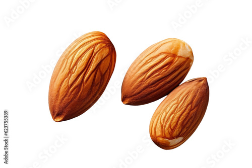 almonds isolated on white background