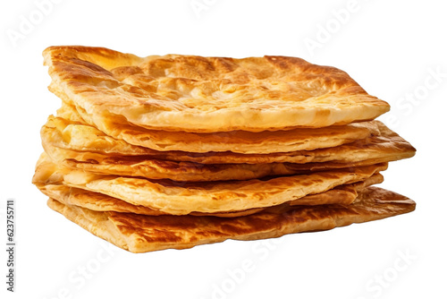 stack of pancakes on a white background