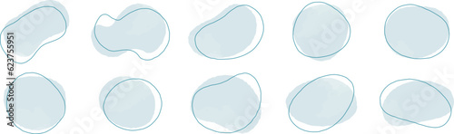かわいい抽象的なゆるゆるフレーム　水・雫・雨・青フレーム　　Set of cute abstract shapes.Vector loose frame.　vector water frame set.