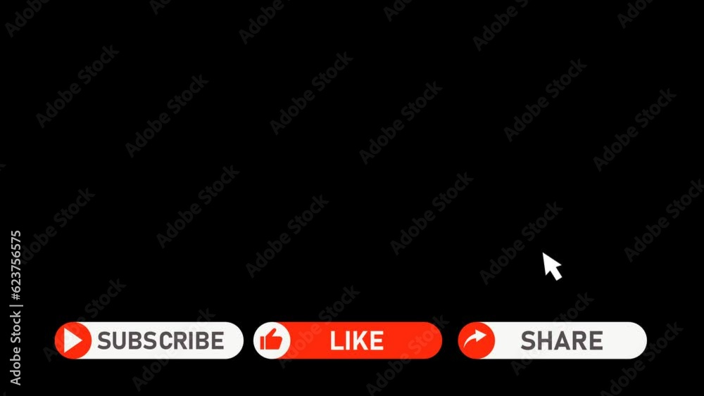 4k subscribe lower third button animation with transparency. video motion 2d animation footage