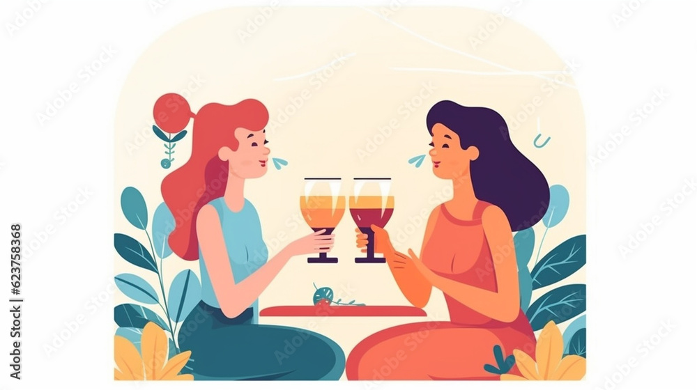 Friends enjoying, Friendship day flat vector Friends enjoying, Friendship day flat vector