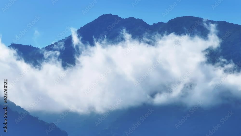 Aerial view of Beautiful natural scenery mountain and cloud Aerial view of Beautiful natural scenery mountain and cloud