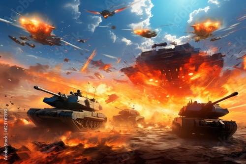 Intensity of a tank battle enhanced by the use of drones.