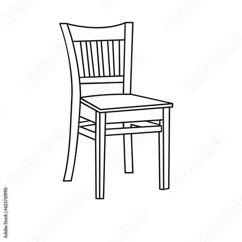 Rocking chair vector hand drawn illustration. Colored furniture for living room. Comfortable home wooden chair.Folding chair with arms vector flat illustration. Colored furniture for those outdoor..
