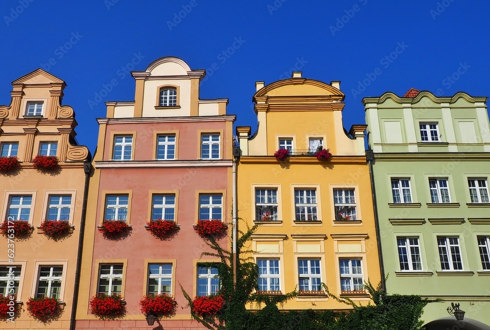 Fototapeta premium Jelenia Góra, Poland, , colourful townhouses 