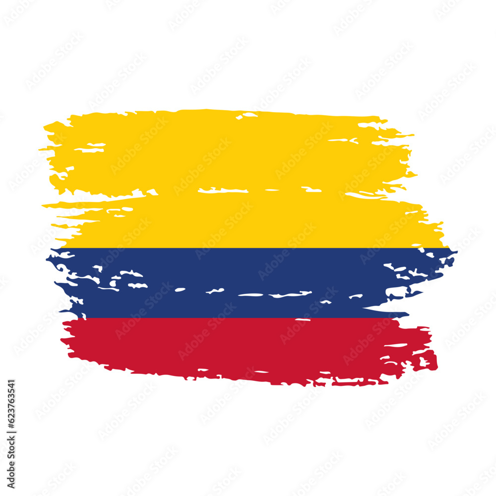 Fototapeta premium COLOMBIA Vector Flag on White