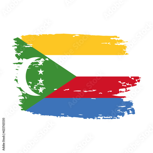 COMOROS Vector Flag on White