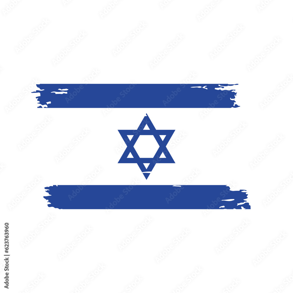 ISRAEL Vector Flag on White ISRAEL Vector Flag on White