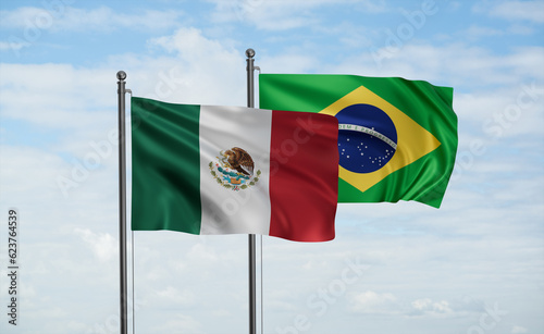 Brazil and Mexico flag