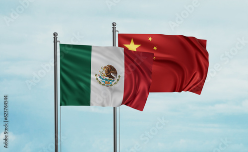 Photography China and Mexico flag