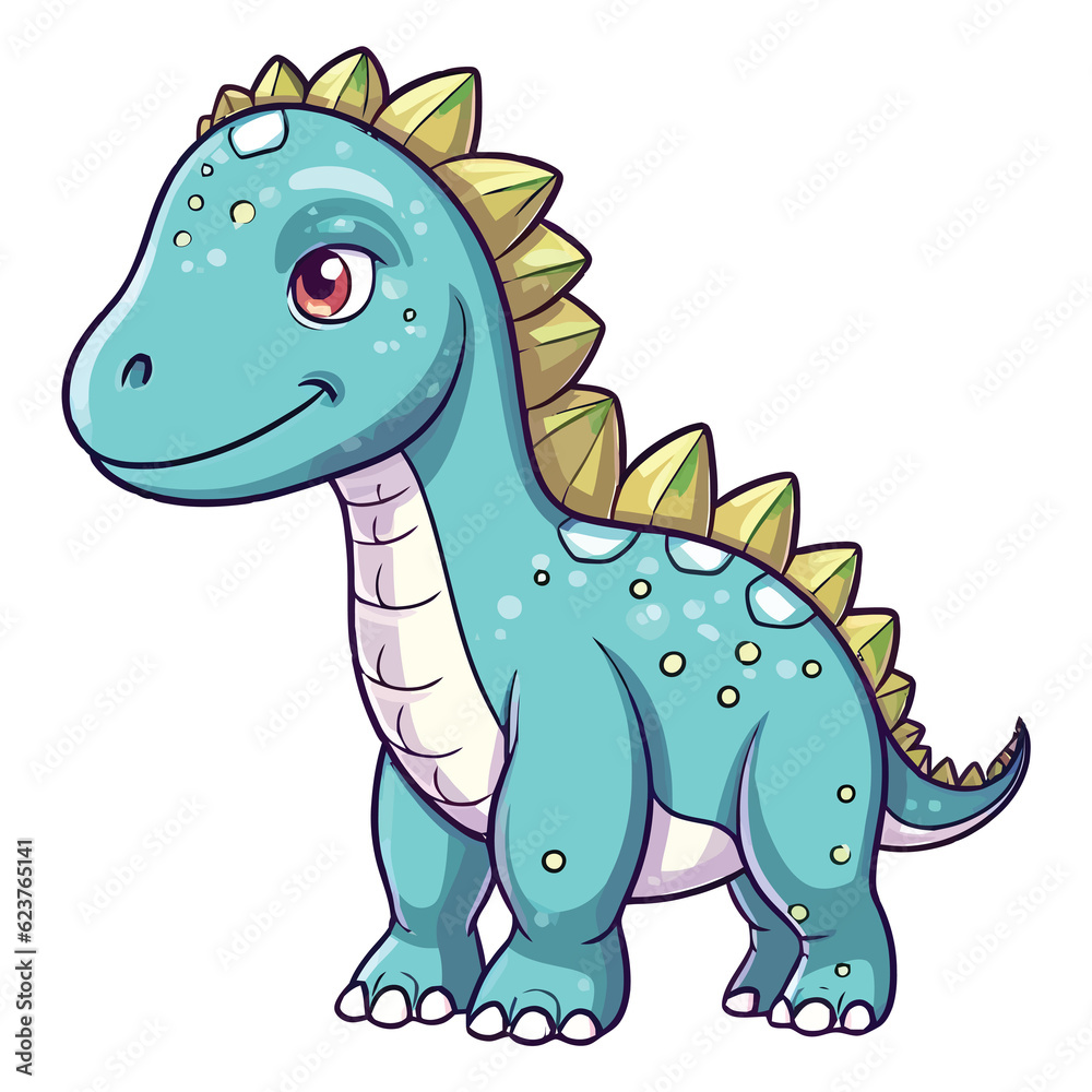 Obraz premium Cute Iguanodon Dinosaur 2d Illustration