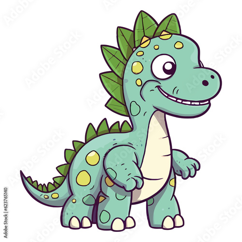 Cute Iguanodon Dinosaur 2d Illustration photo