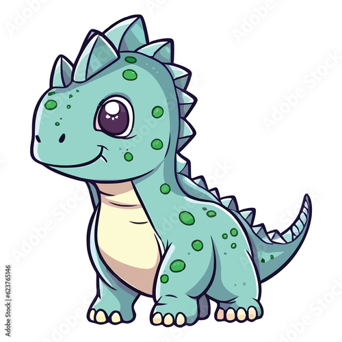 Cute Iguanodon Dinosaur 2d Illustration