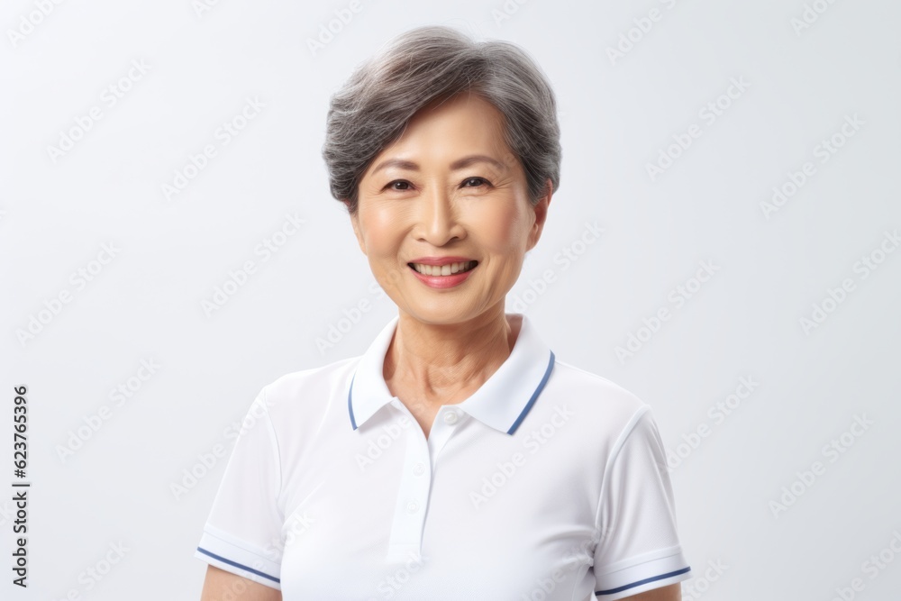 Portrait of a happy senior asian woman smiling isolated on white background Portrait of a happy senior asian woman smiling isolated on white background