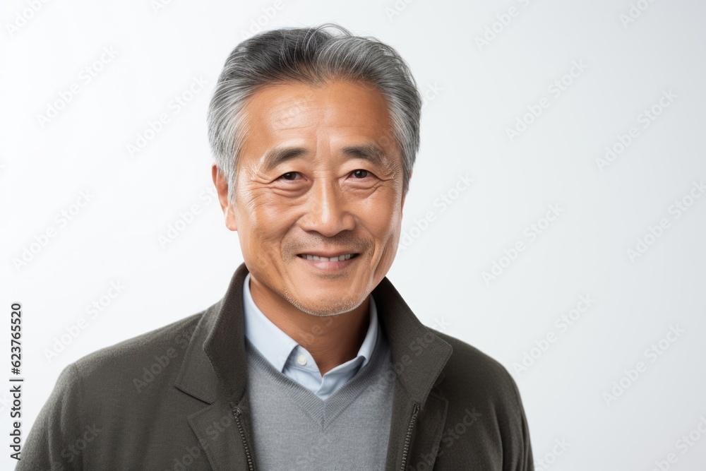Portrait of an asian senior man isolated on a white background Portrait of an asian senior man isolated on a white background
